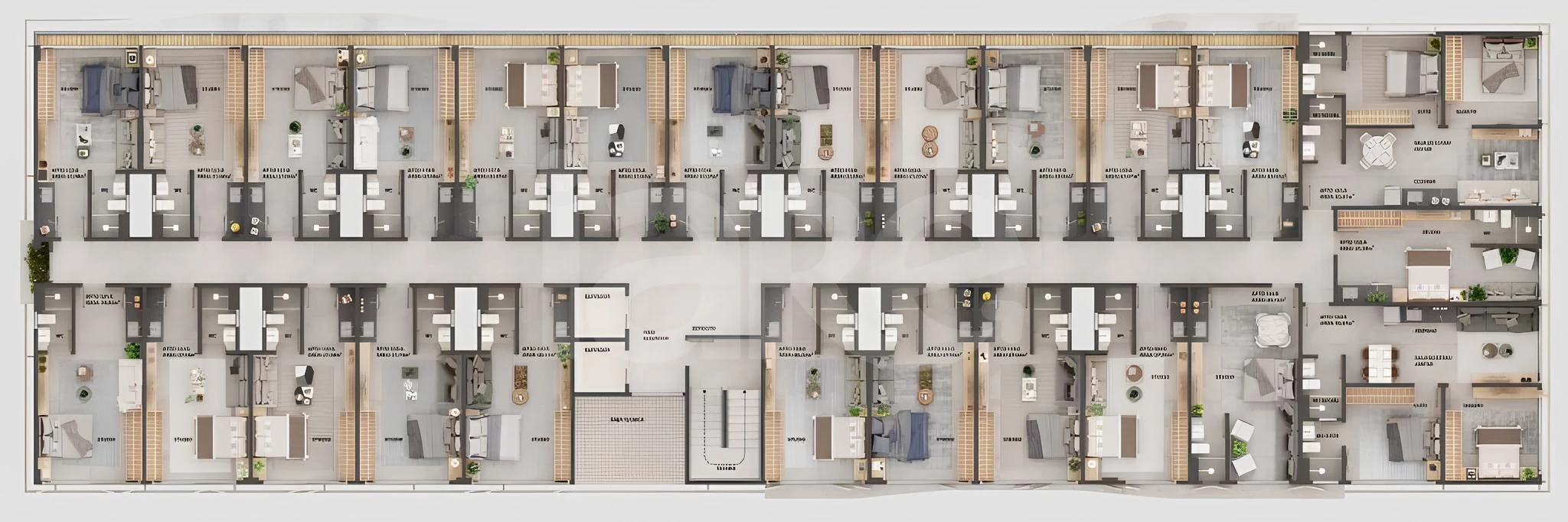 Planta — Pavimento 1 bloco a