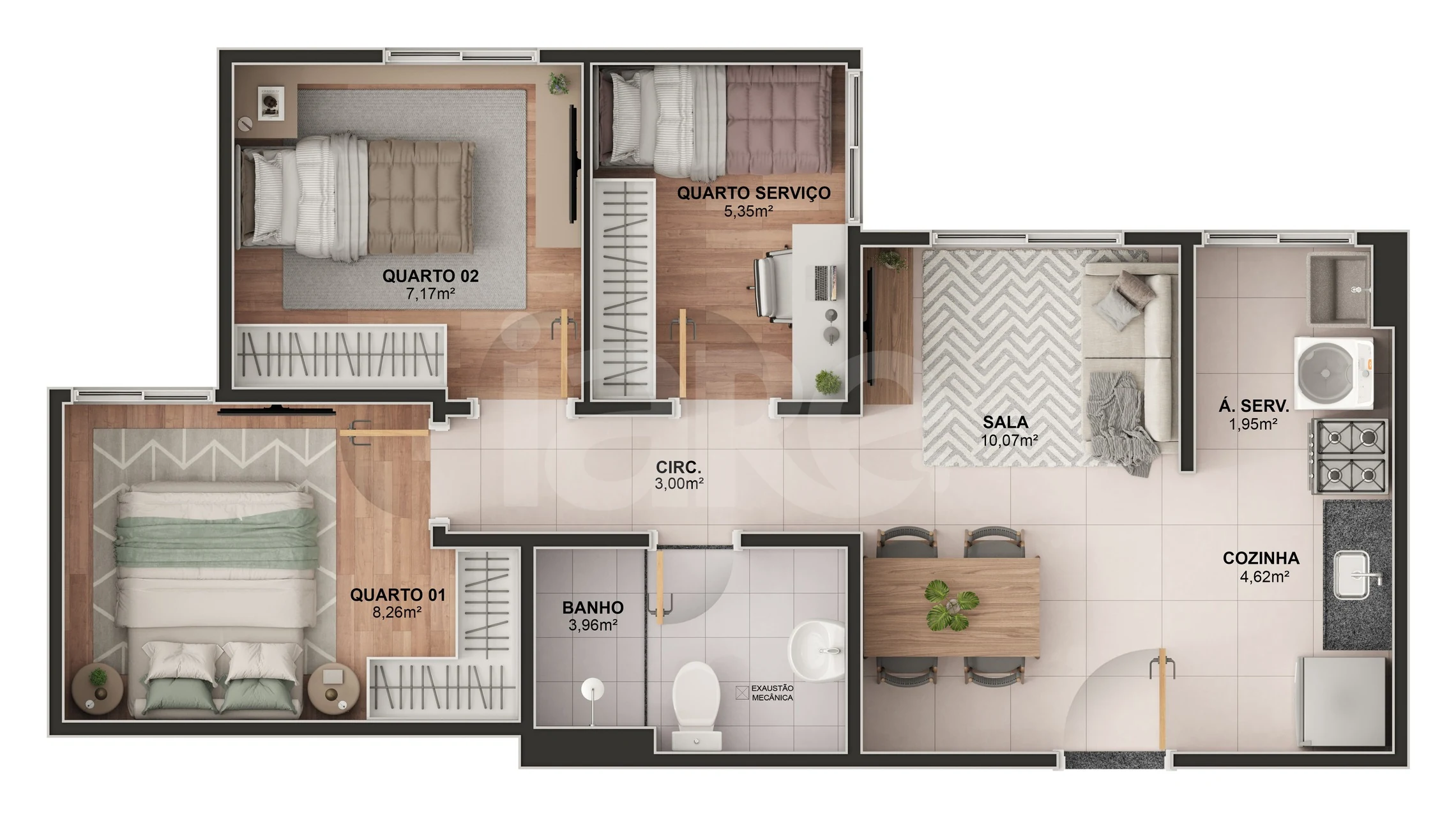 Planta — Apartamento 51,03 m²