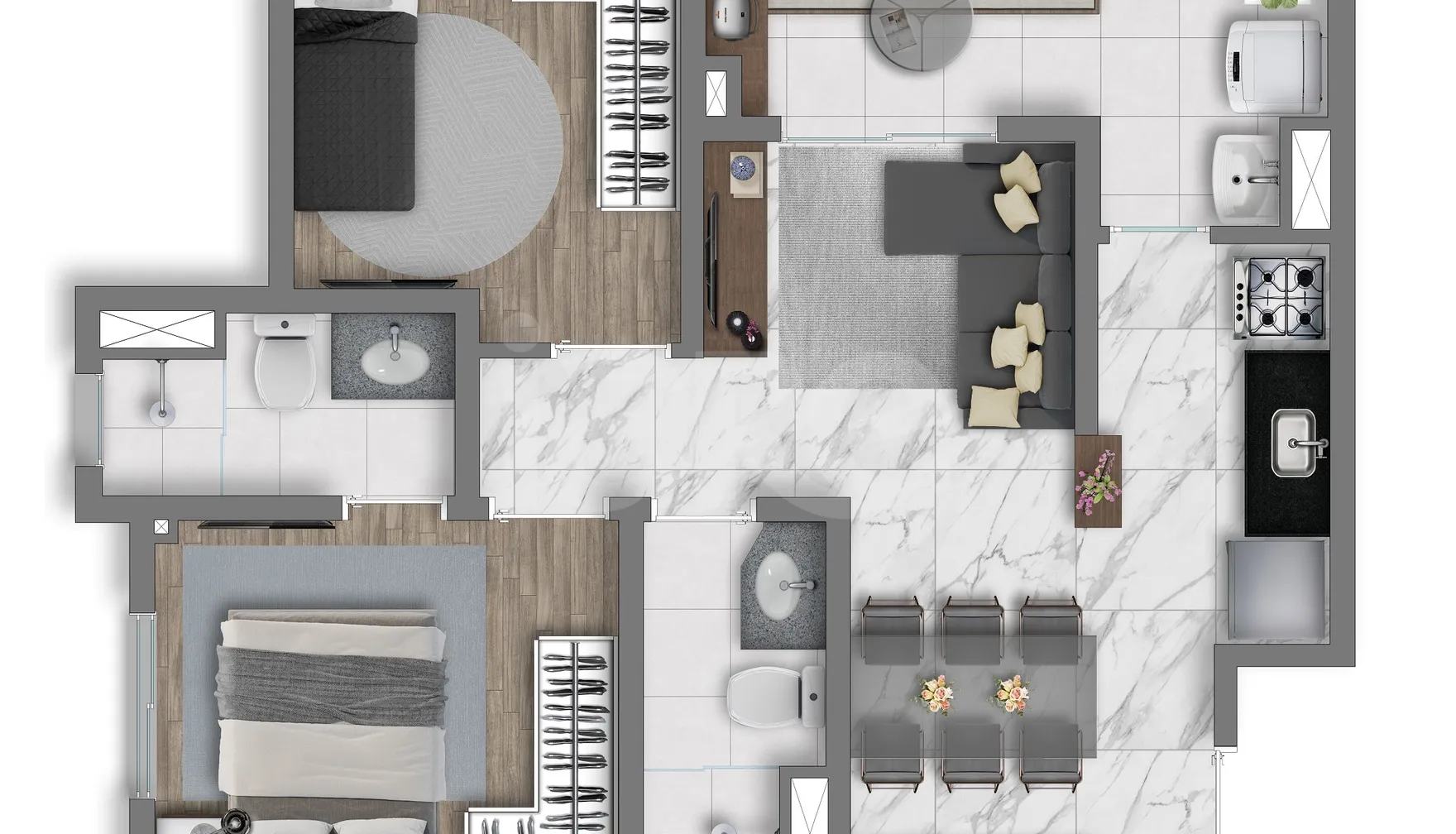 Planta — Apartamento 48,29 m²