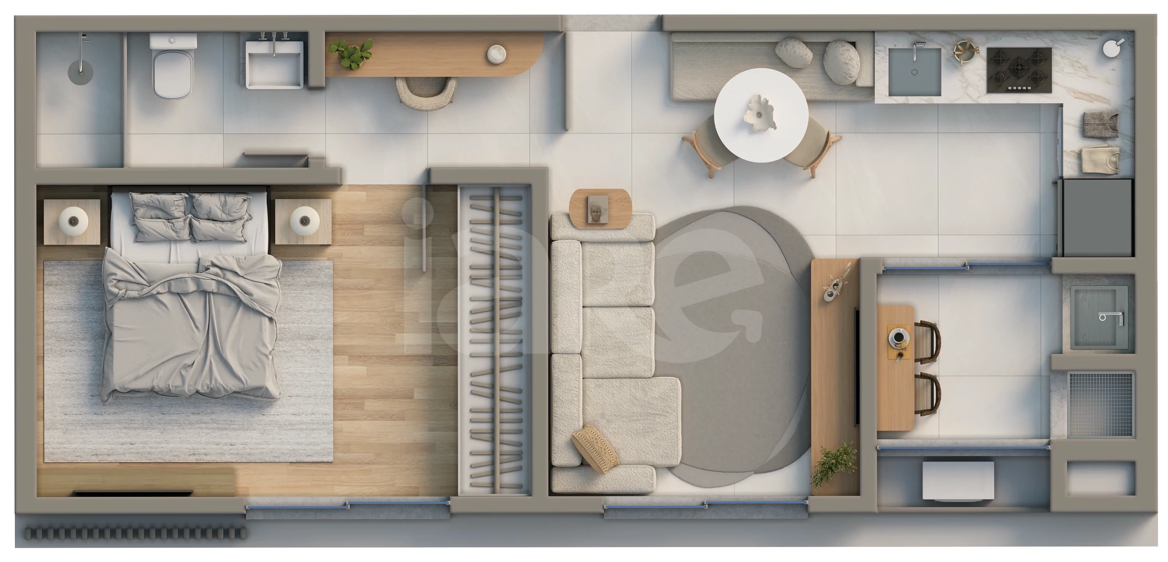 Planta — Apartamento 42,55 m²