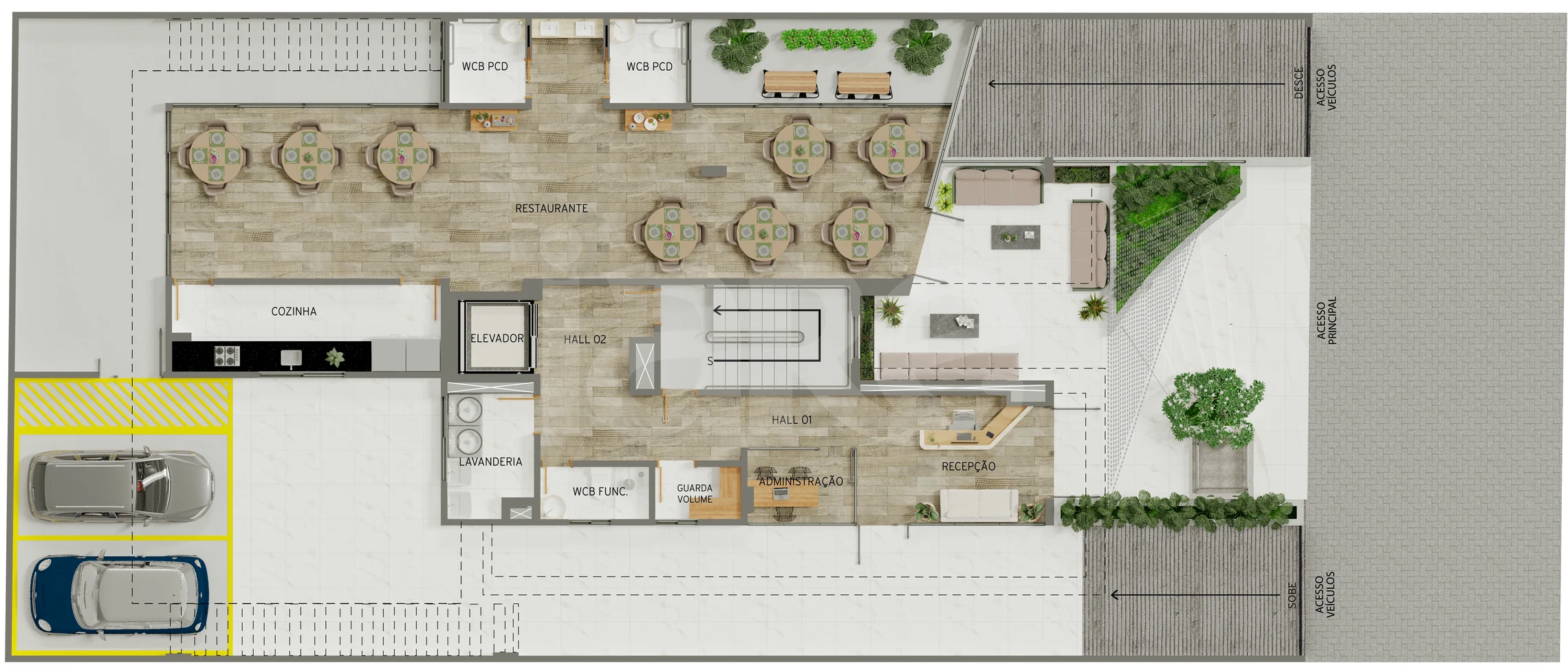 Planta — Piso Terreo - Recepcao + Restaurante