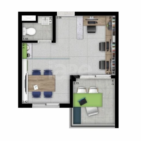 Planta — Sala 27,3 m²