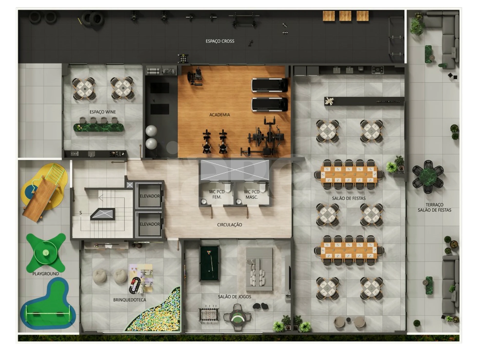 Planta — Pavimento lazer