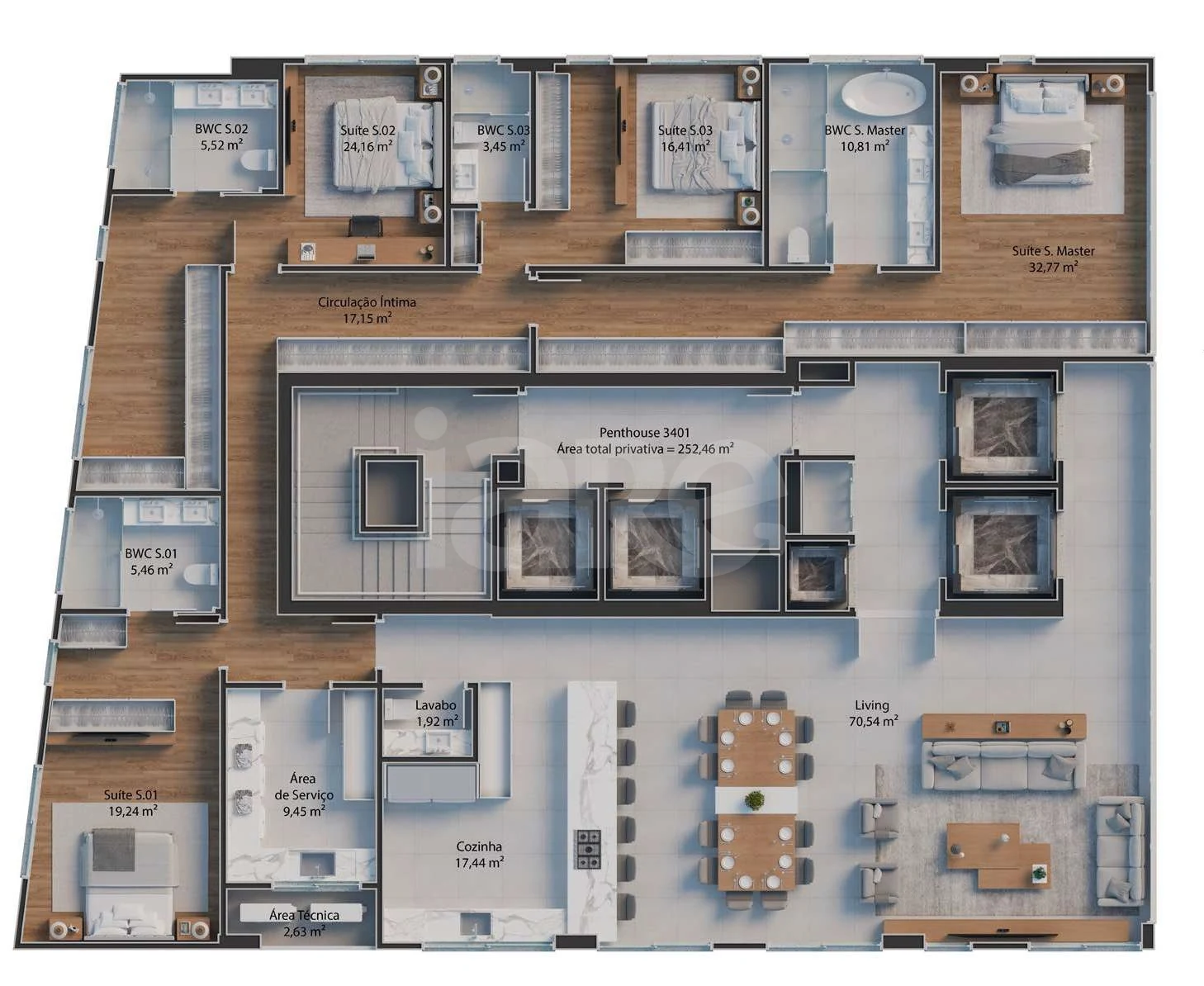 Planta — Apartamento 264,5 m²