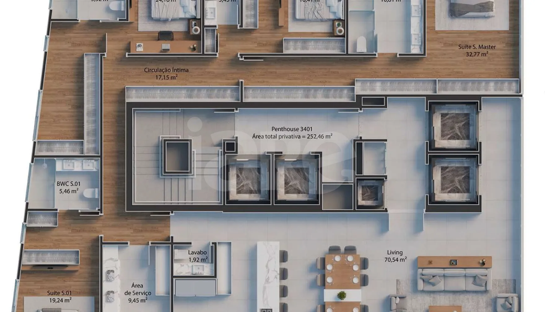 Planta — Apartamento 264,5 m²