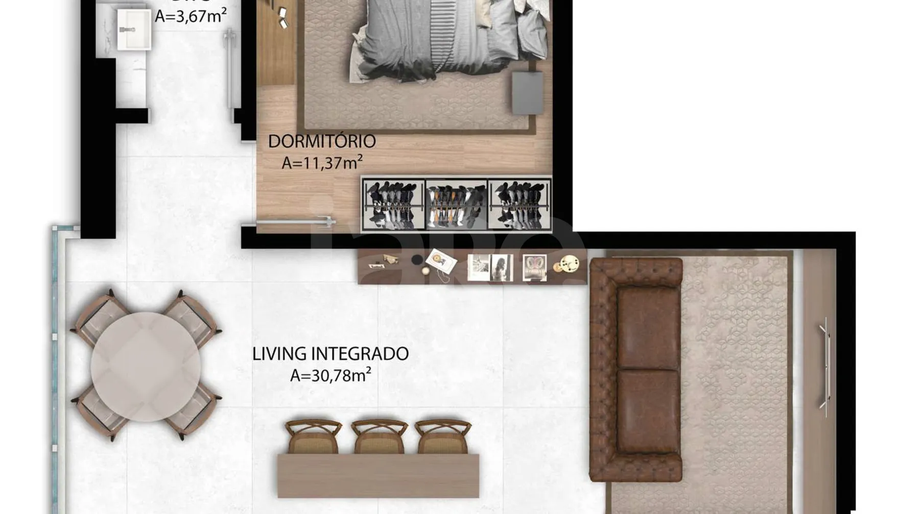 Planta — Apartamento 52,48 m²