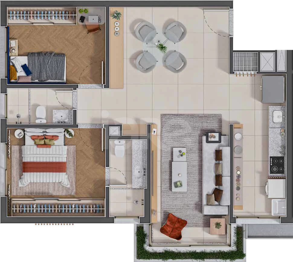 Planta — Apartamento 78,32 m²