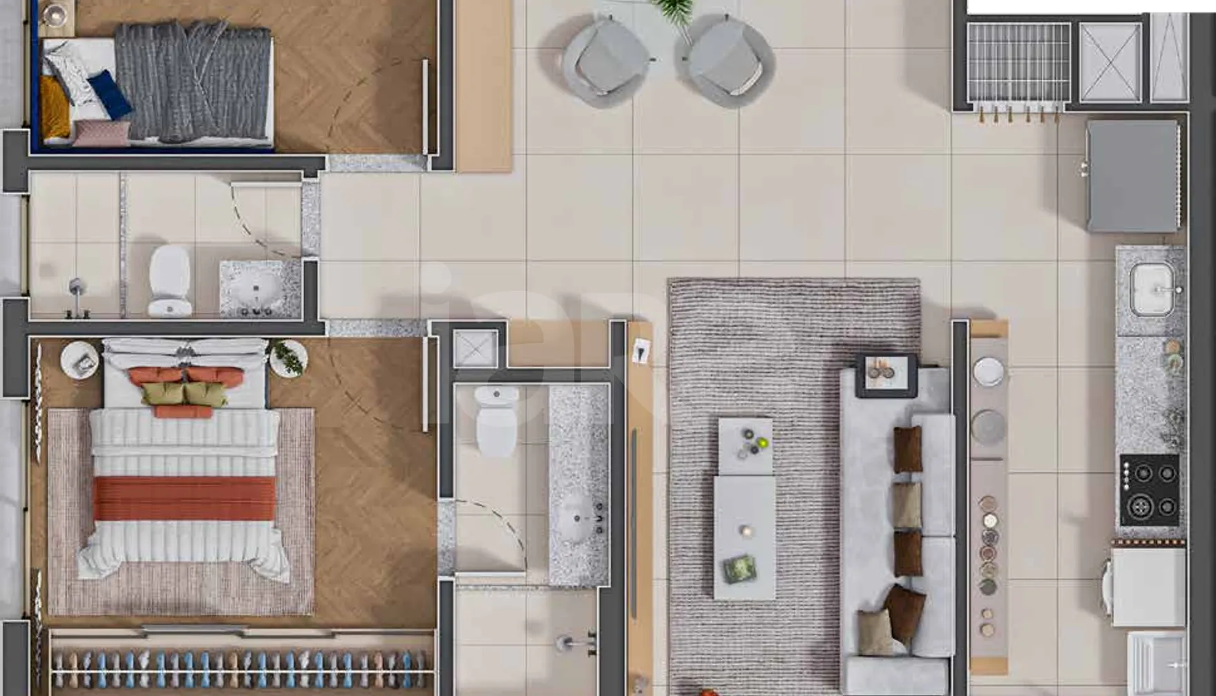 Planta — Apartamento 78,32 m²