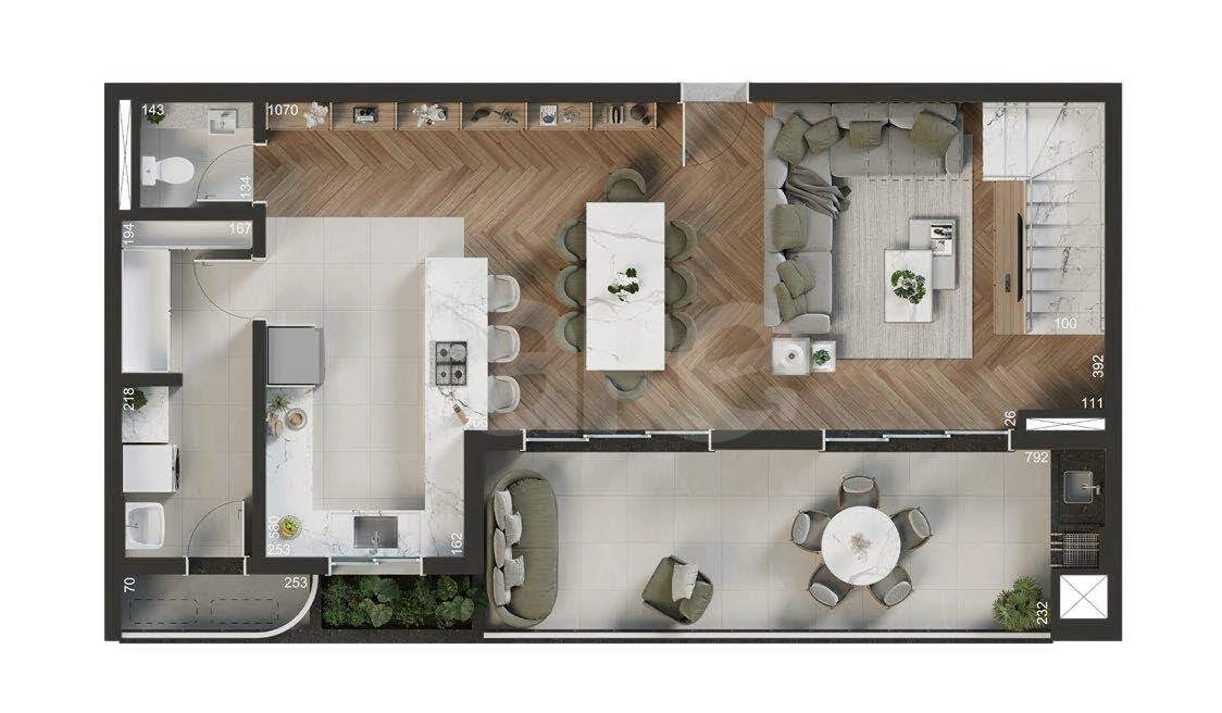 Planta — Cobertura Duplex 157,86 m²