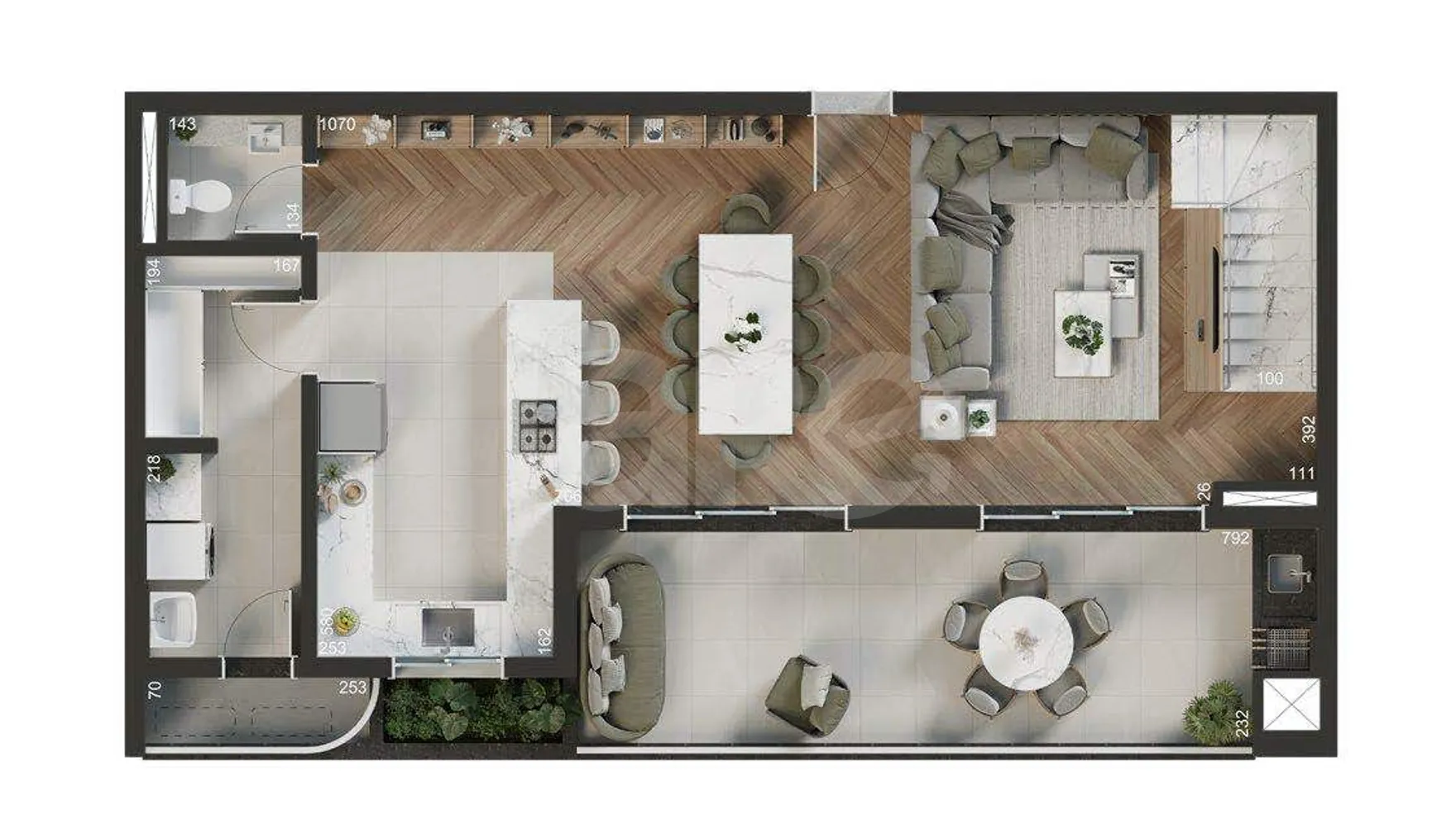 Planta — Cobertura Duplex 157,86 m²