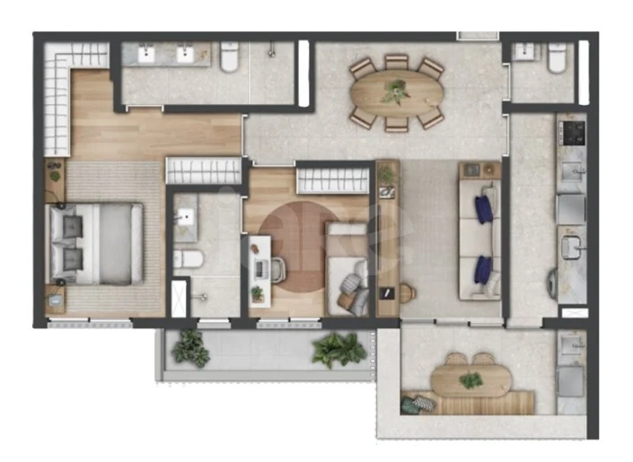 Planta — Apartamento 82,5 m²
