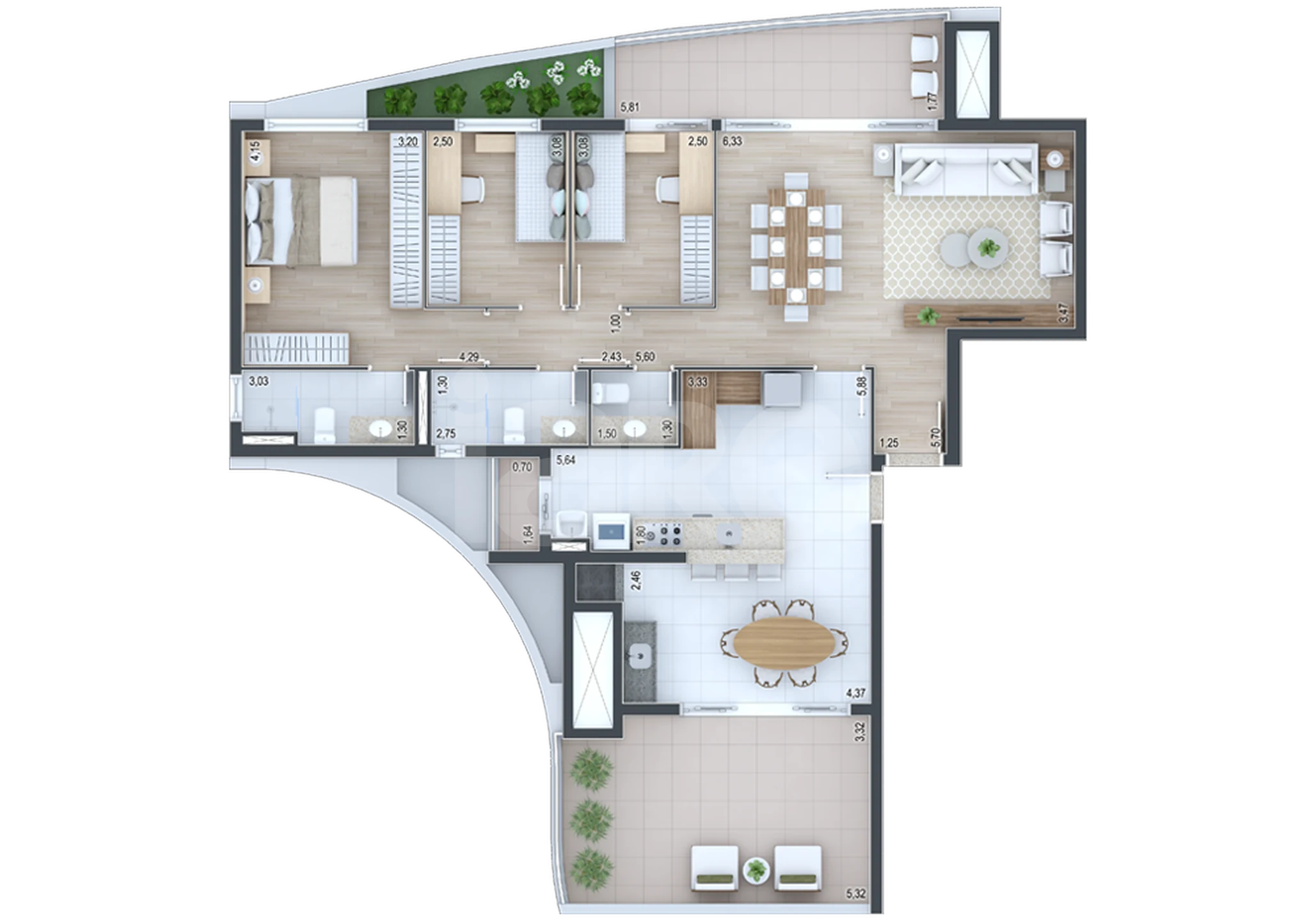 Planta — Garden 143,54 m²