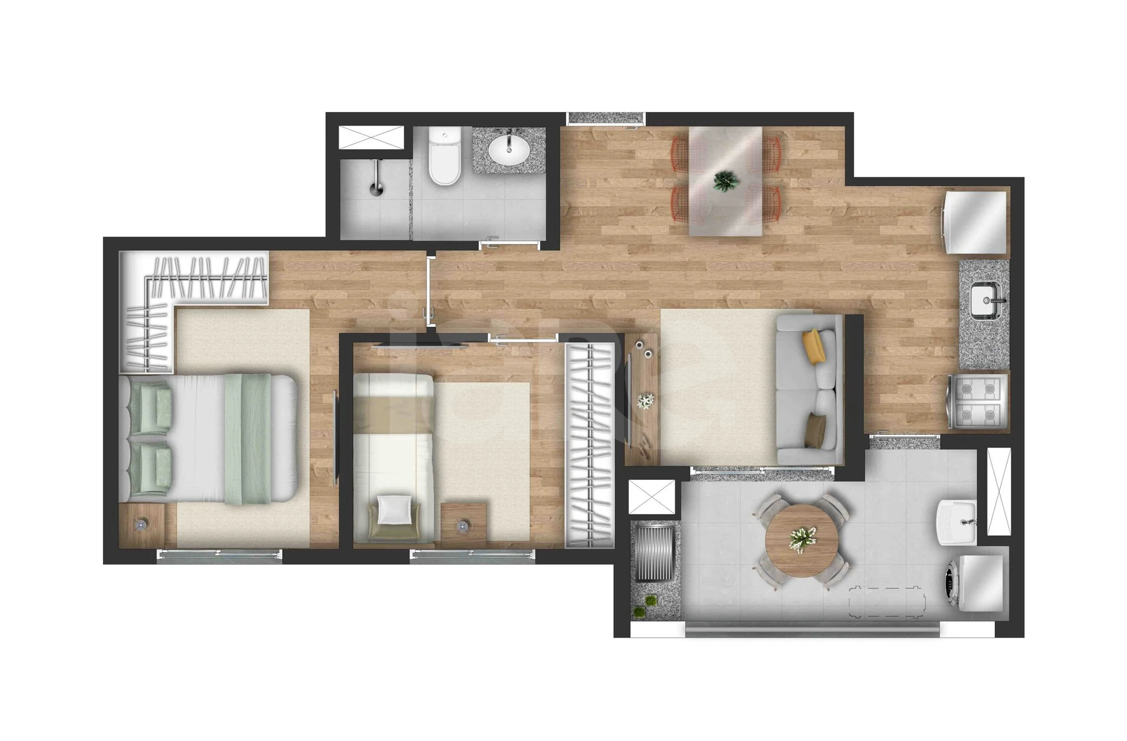 Planta — Apartamento 46,71 m²
