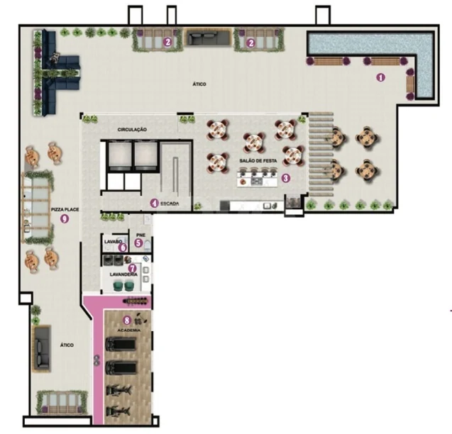 Planta — Pavimento rooftop