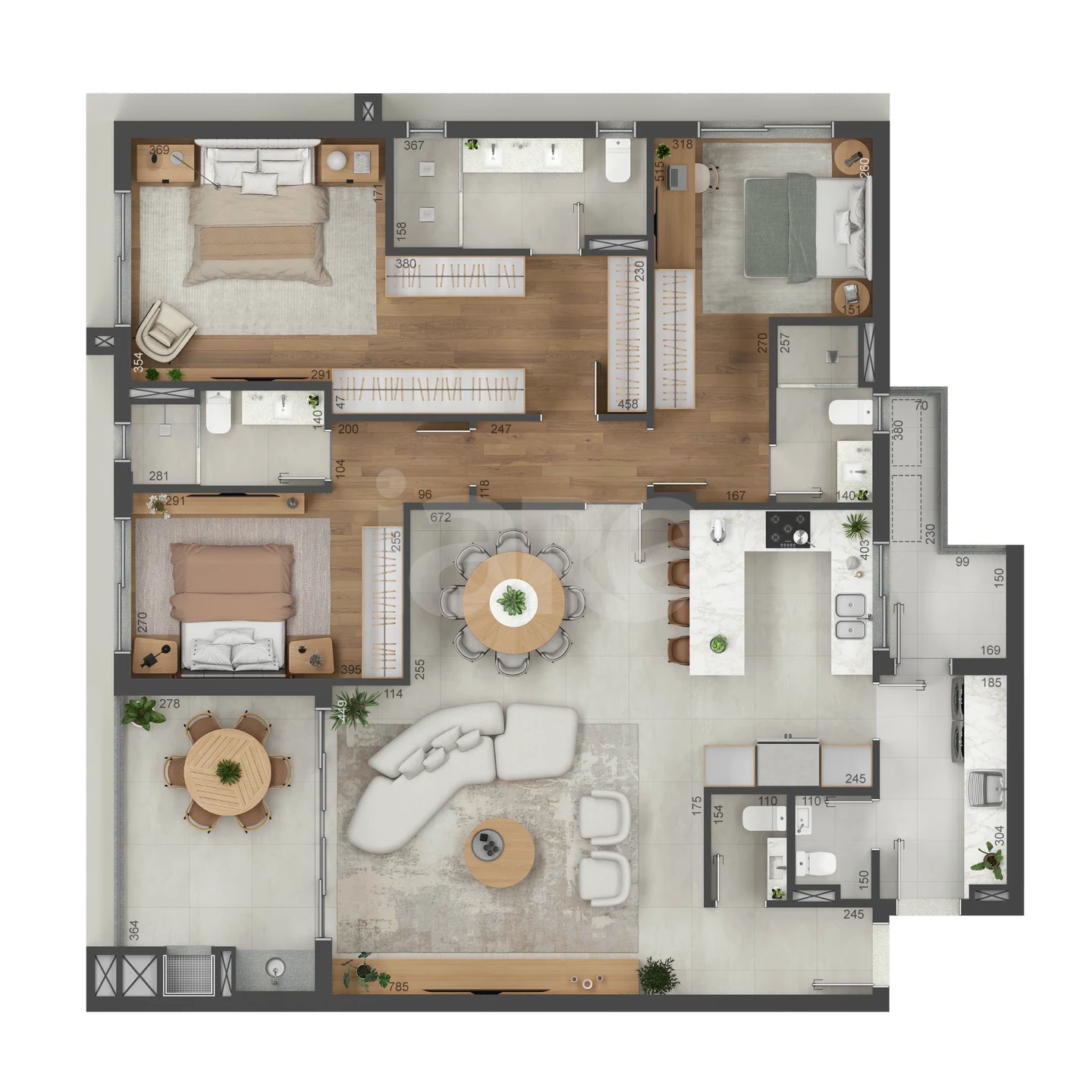 Planta — Apartamento 157,53 m²
