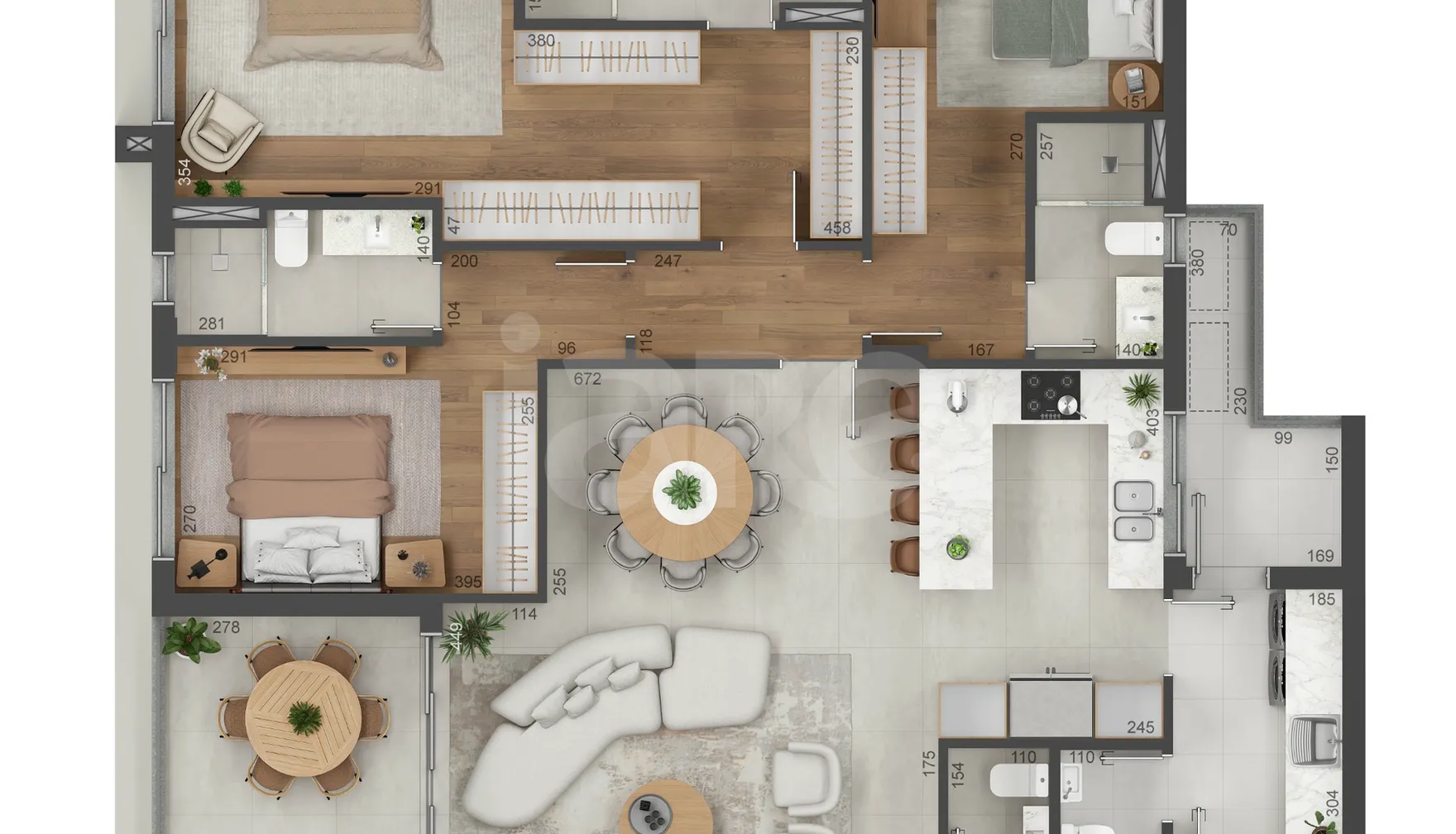 Planta — Apartamento 157,53 m²