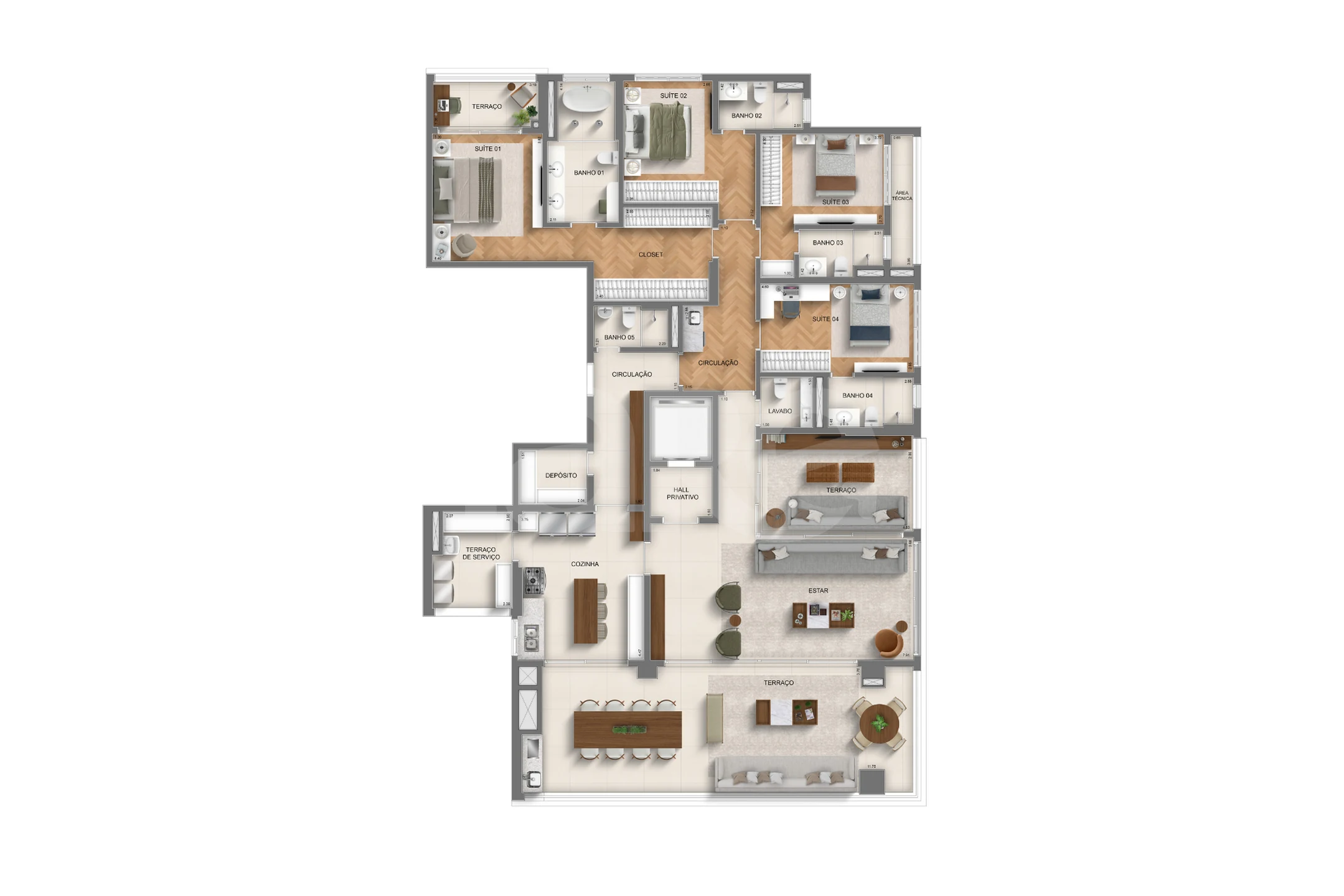 Planta — Apartamento 268,93 m²