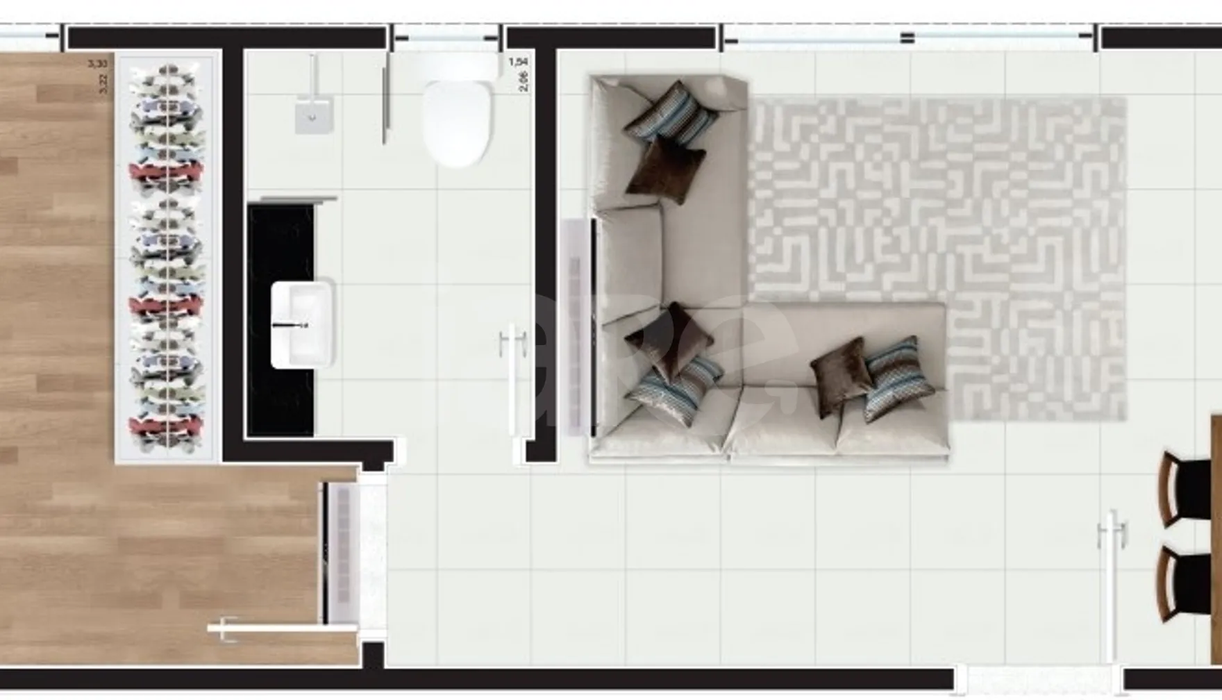 Planta — Apartamento 39,14 m²
