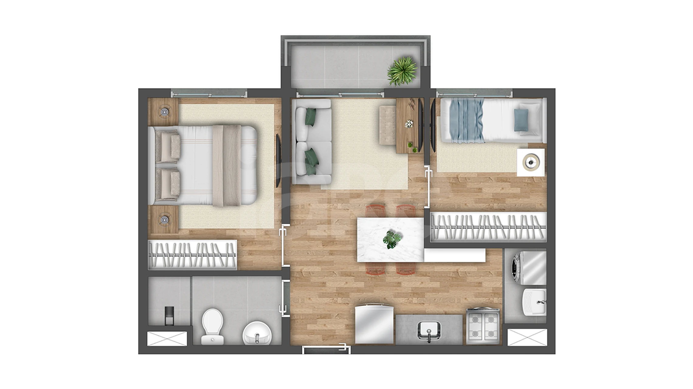 Planta — Apartamento 36,82 m²