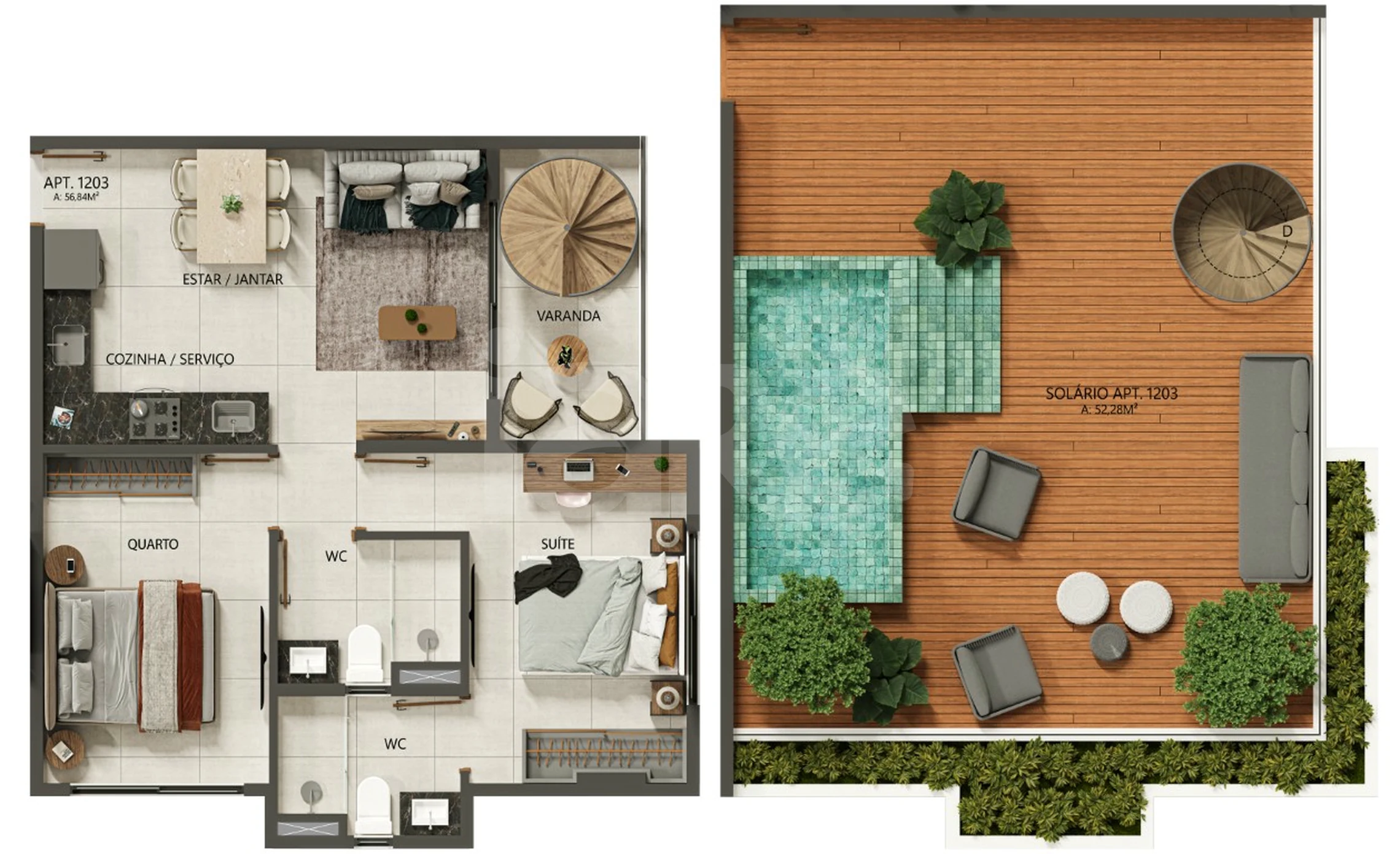 Planta — Cobertura Duplex 109,12 m²