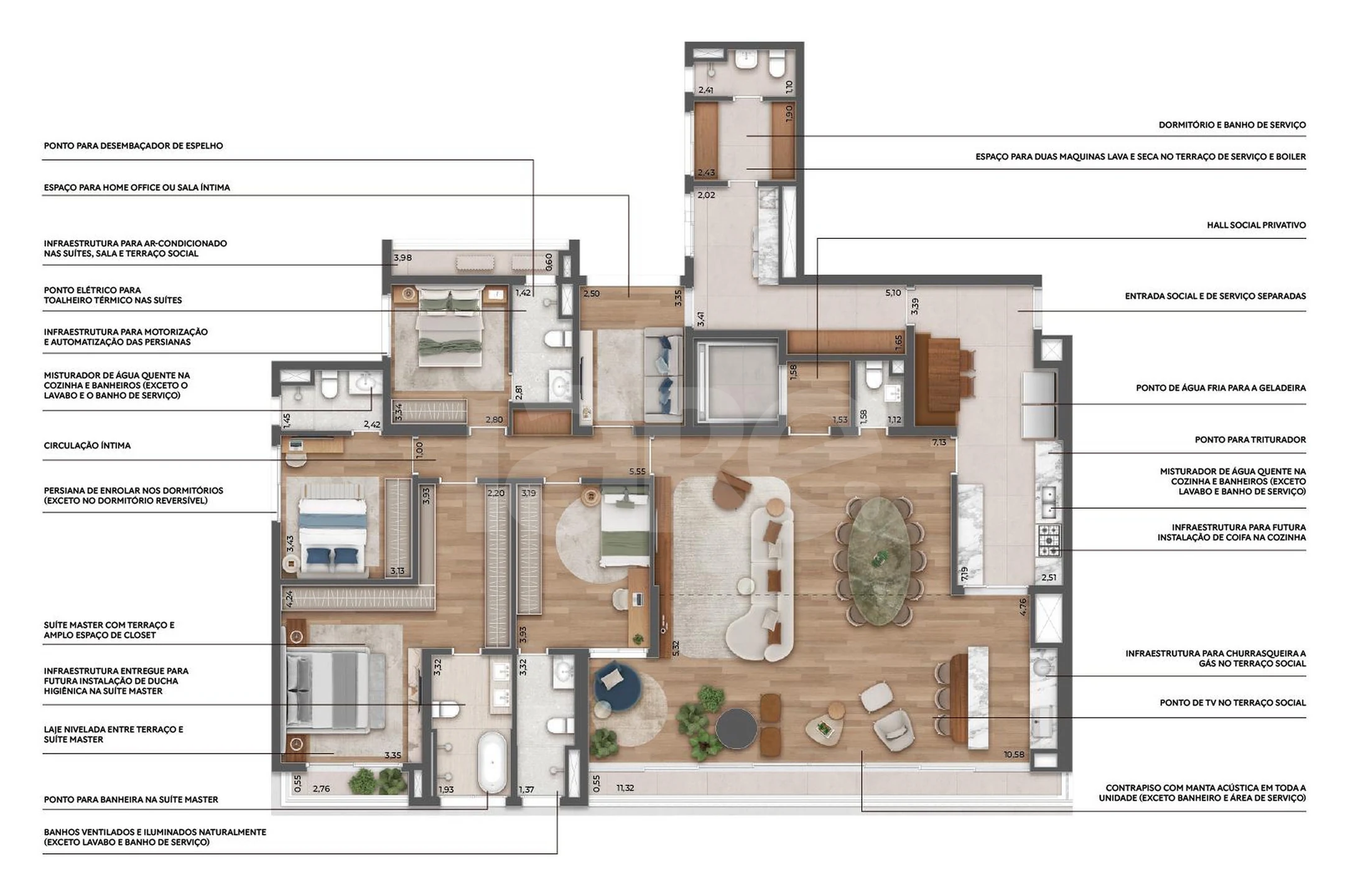 Planta — Apartamento 249,41 m²
