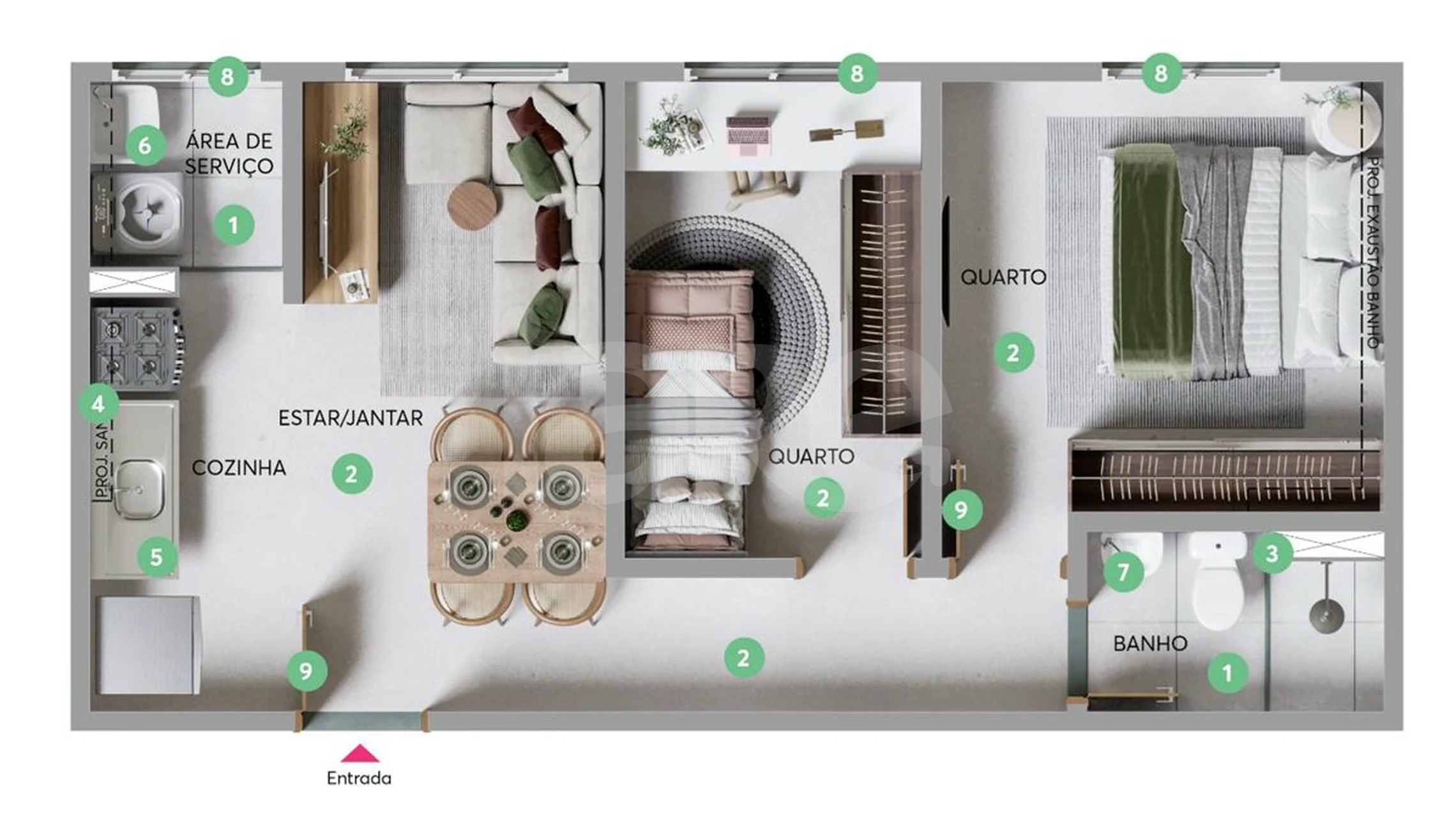 Planta — Garden 35,87 m²
