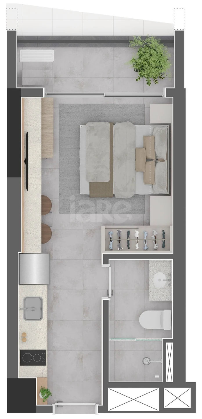 Planta — Studio 25,11 m²