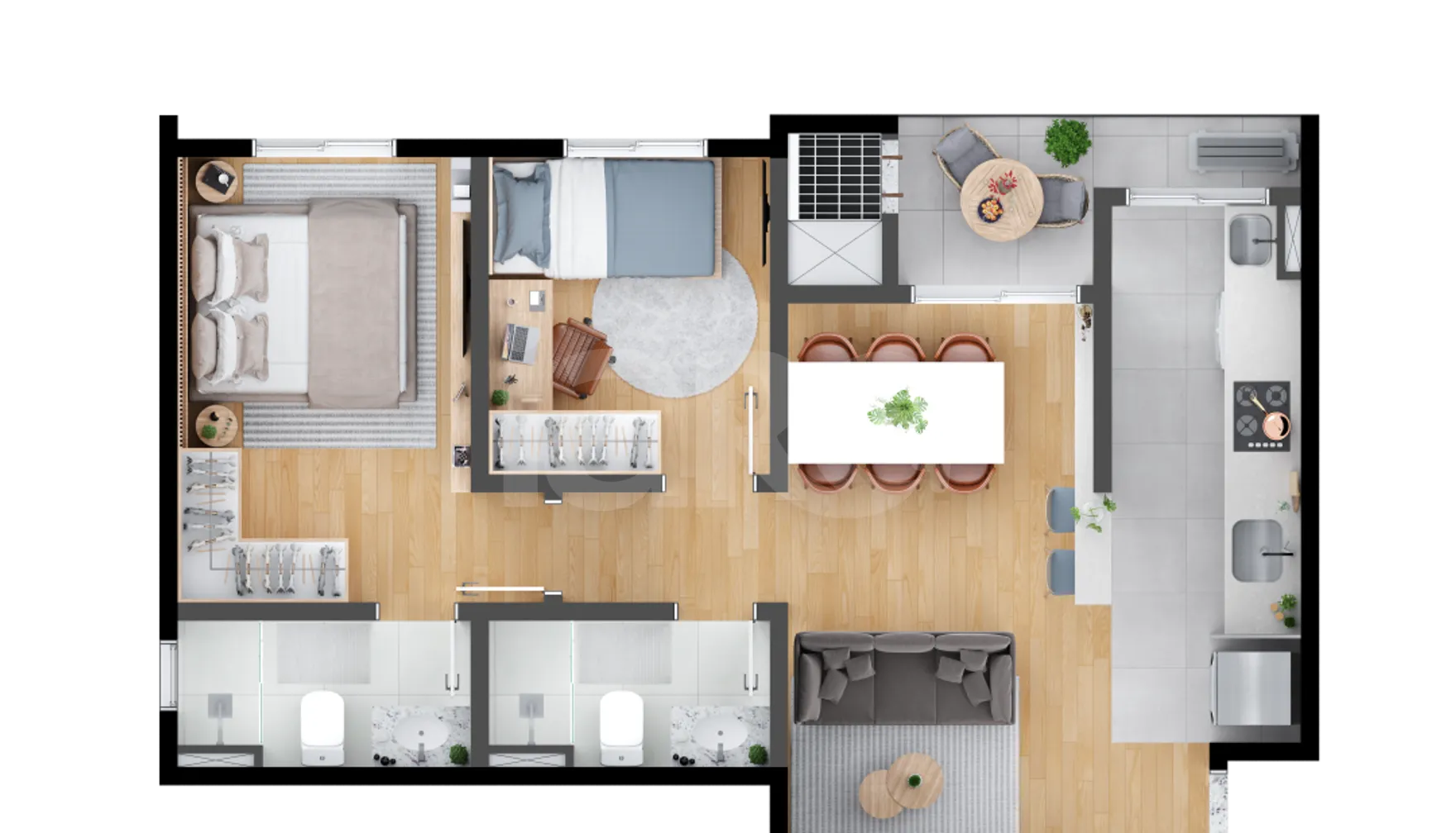 Planta — Garden 53,01 m²
