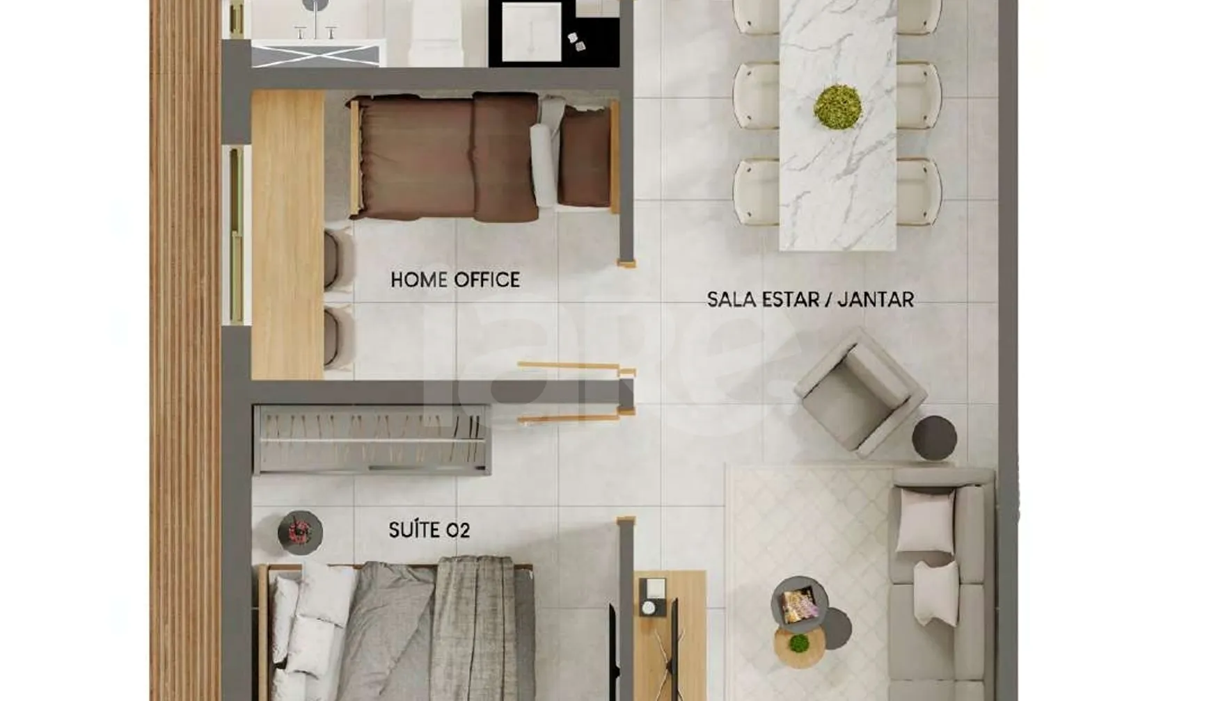 Planta — Apartamento 66,98 m²