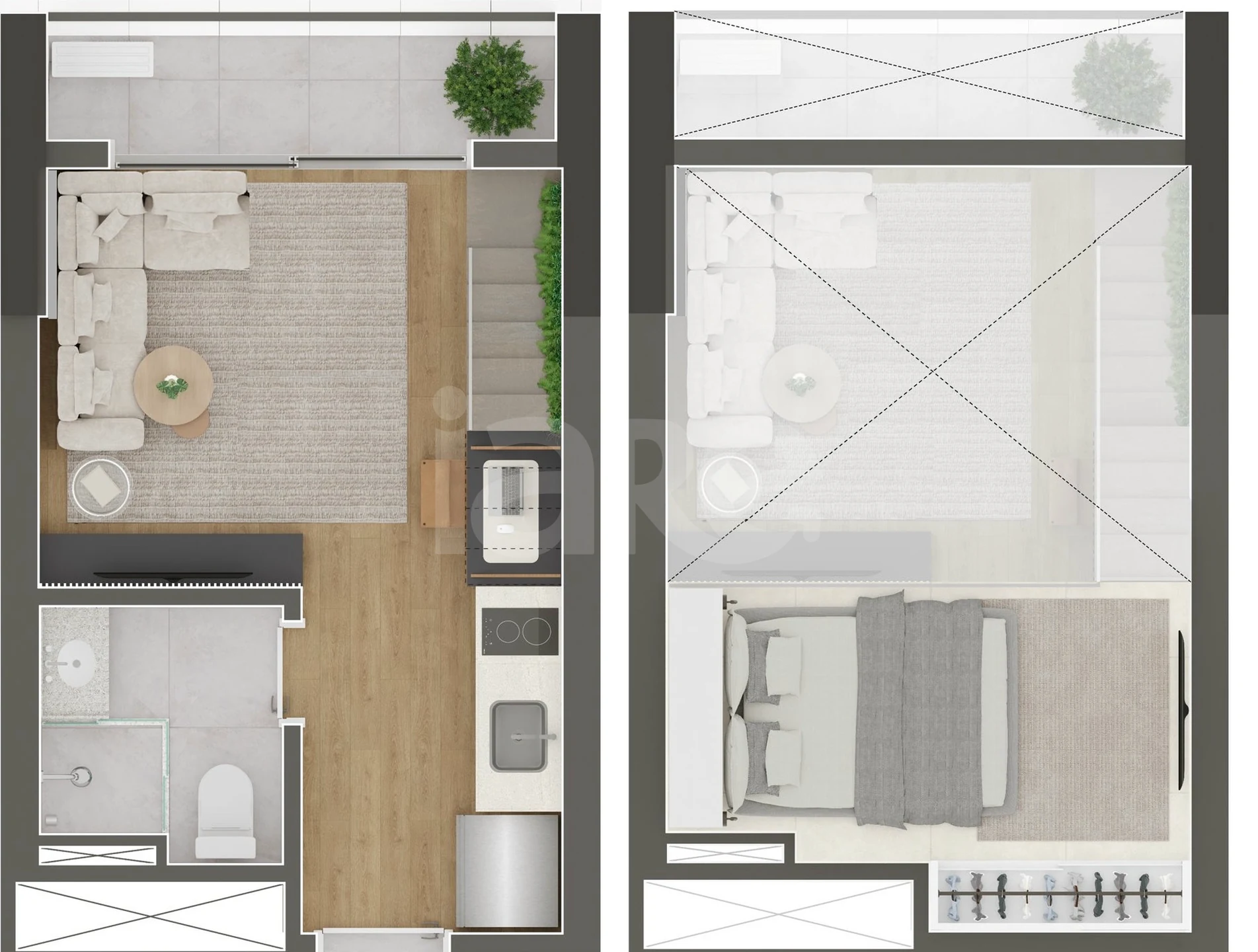 Planta — Studio 26,45 m²