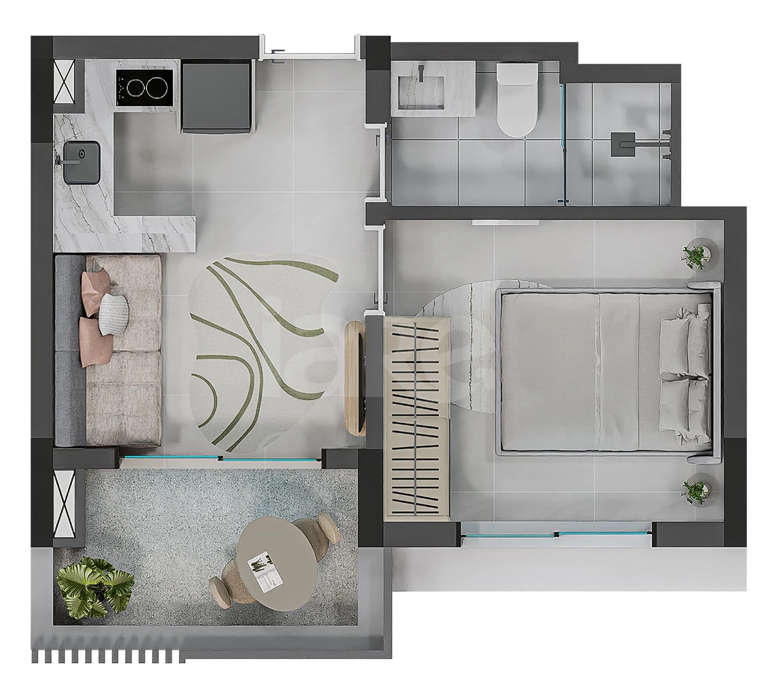 Planta — Garden 34,8 m²