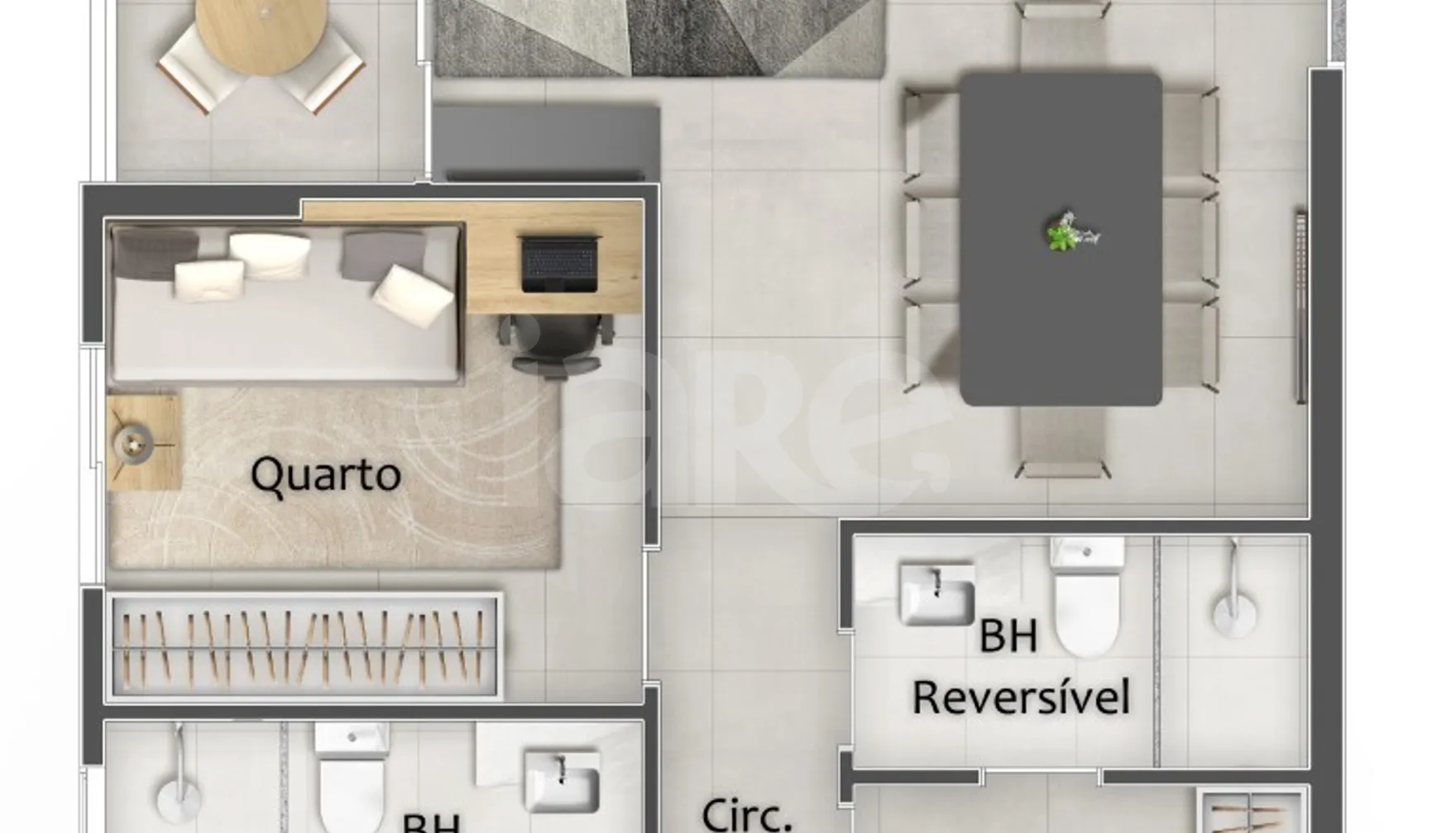 Planta — Apartamento 77,3 m²
