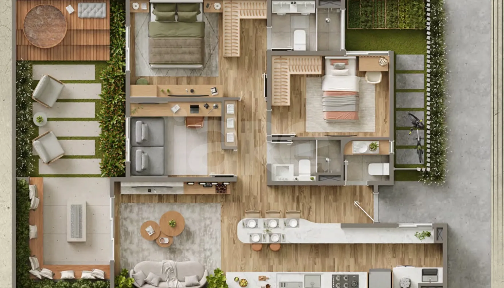 Planta — Casa em Condomínio 130 m²