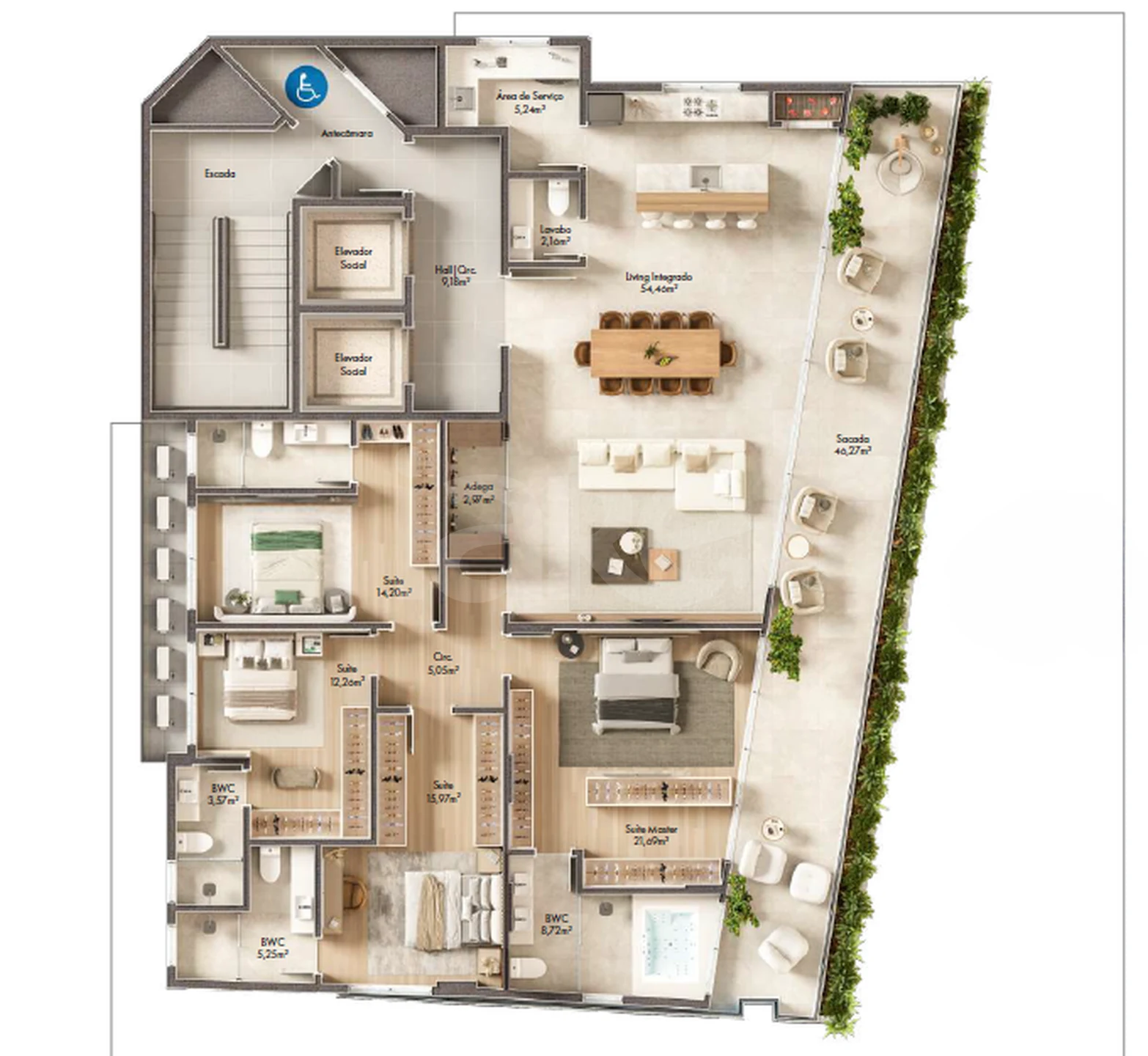 Planta — Apartamento 232 m²