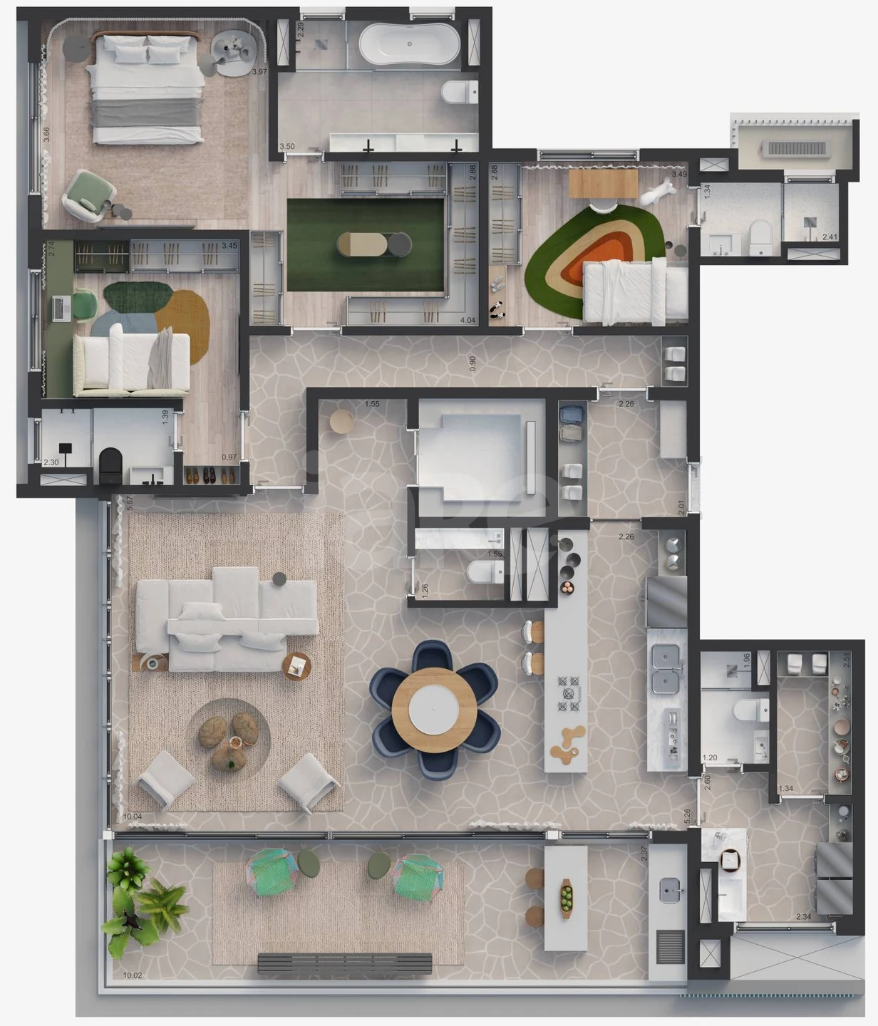 Planta — Apartamento 210 m²