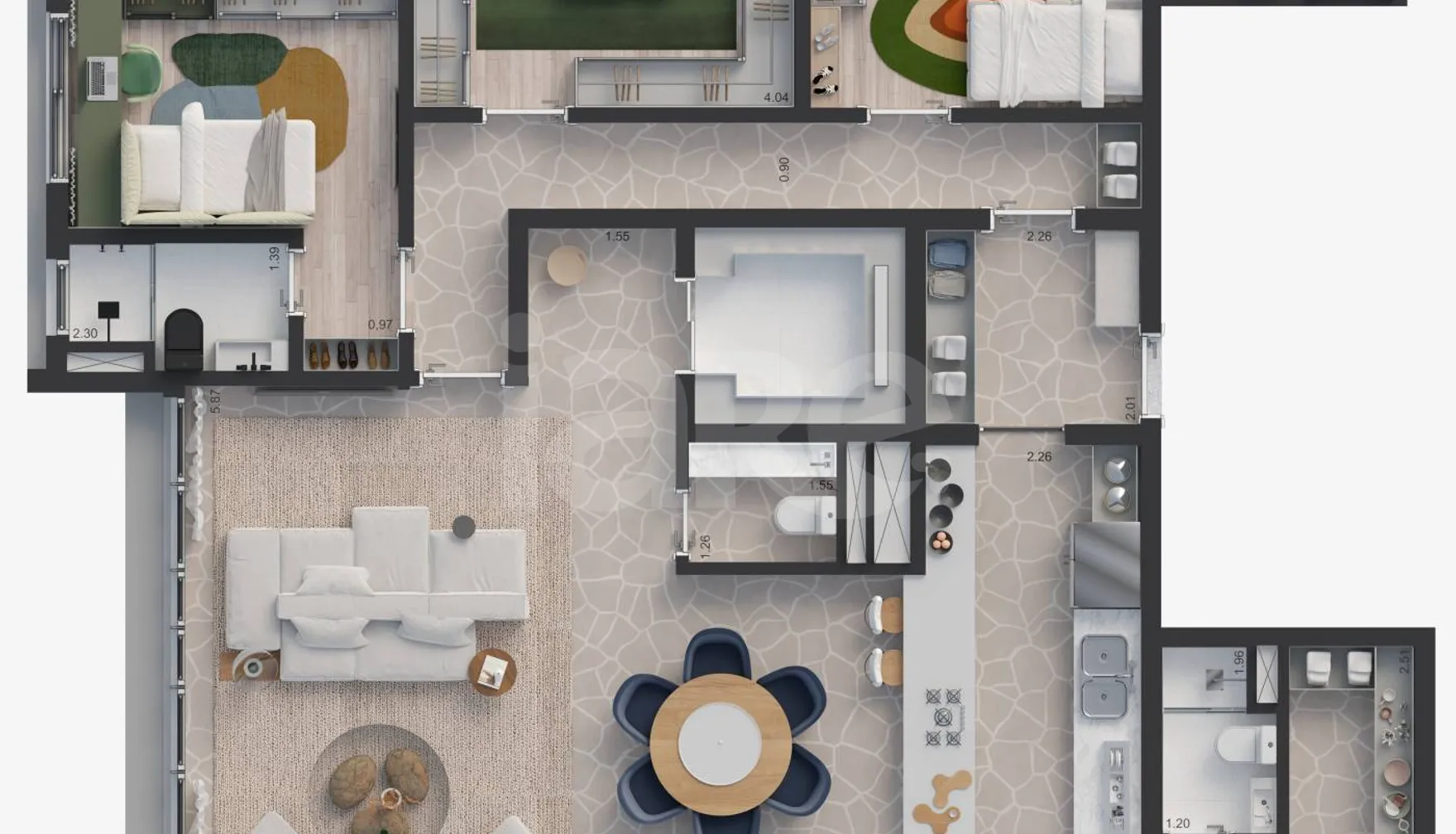 Planta — Apartamento 210 m²