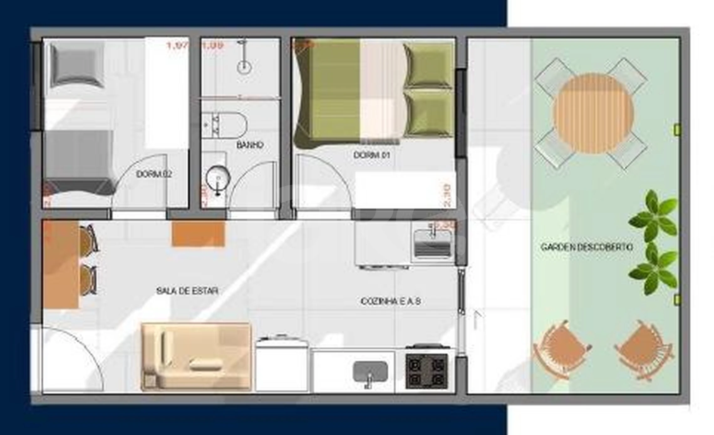 Planta — Garden 47 m²