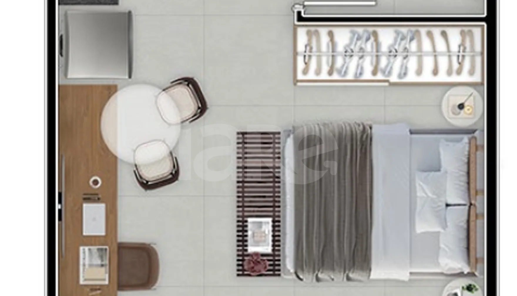 Planta — Studio 28,35 m²