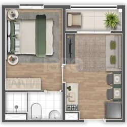 Planta — Apartamento 24,84 m²