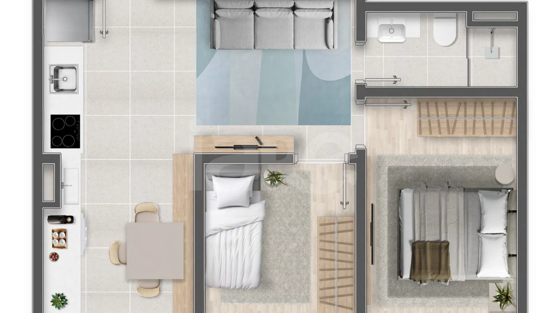 Planta — Apartamento 41,02 m²