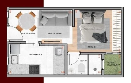 Planta — Studio 30 m²