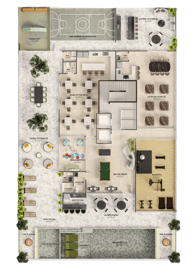 Planta — Pavimento lazer