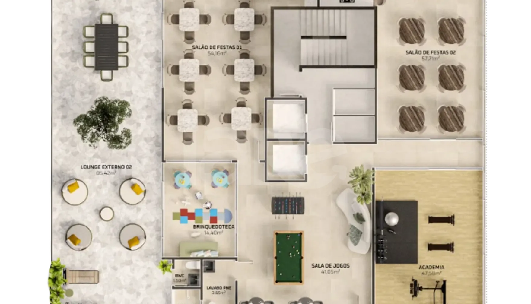 Planta — Pavimento lazer
