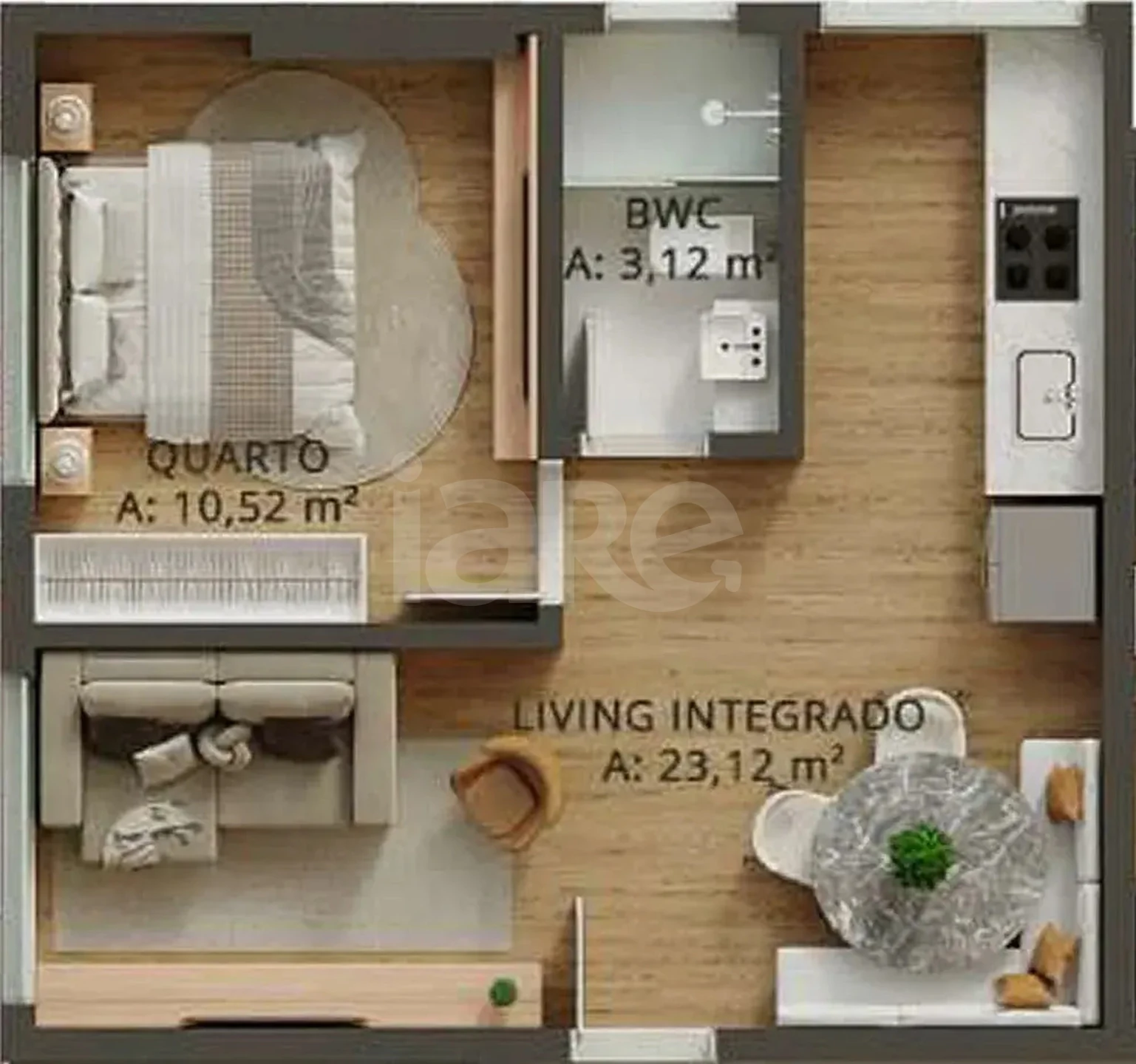 Planta — Apartamento 43,15 m²