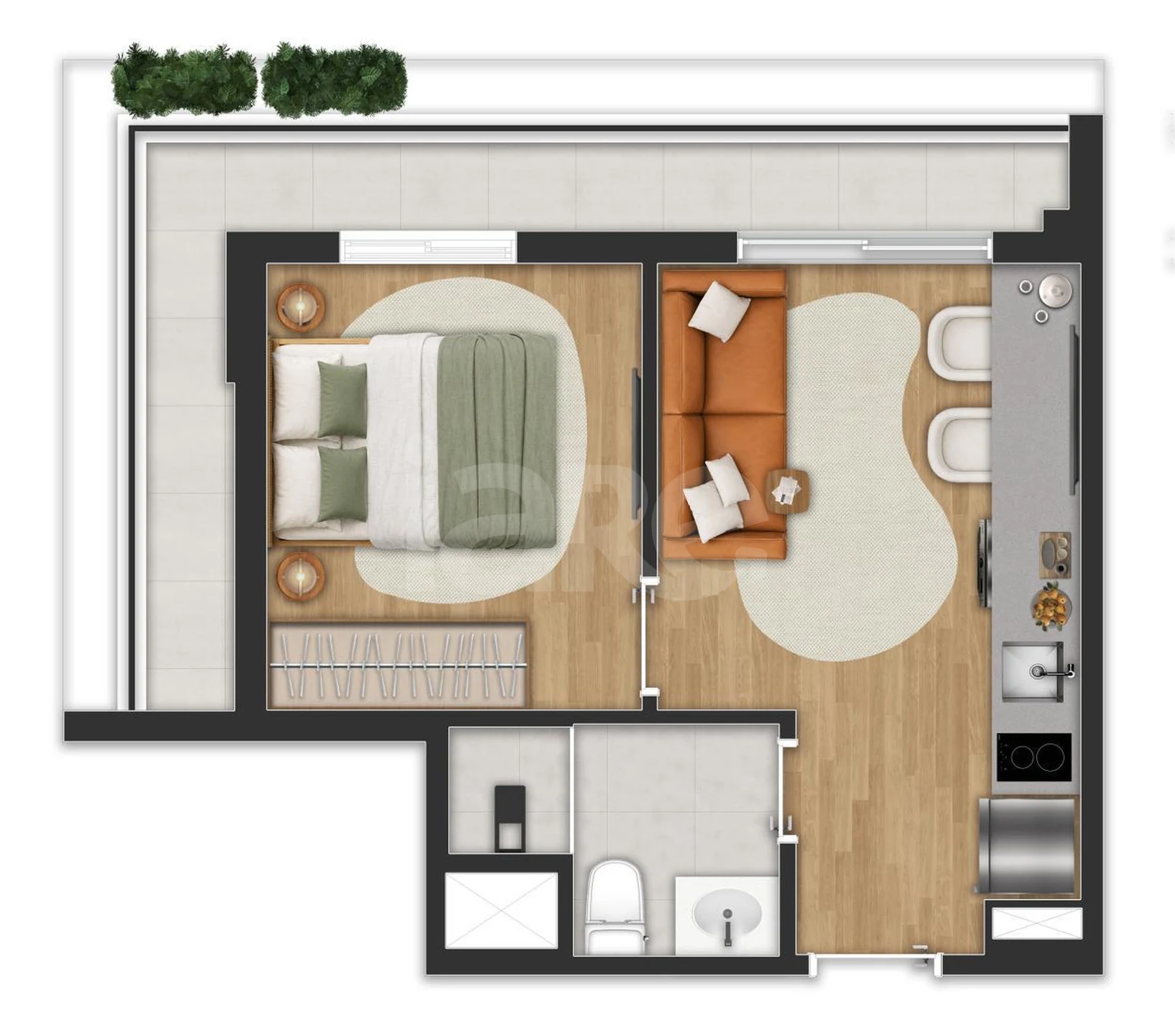 Planta — Apartamento 34,66 m²