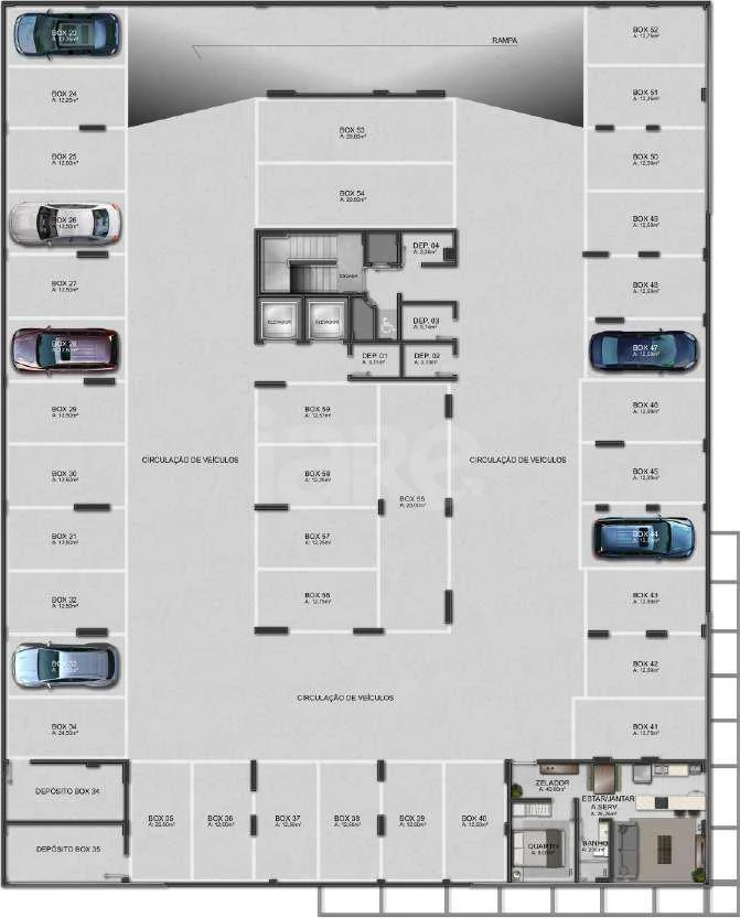Planta — Pavimento garagem 1