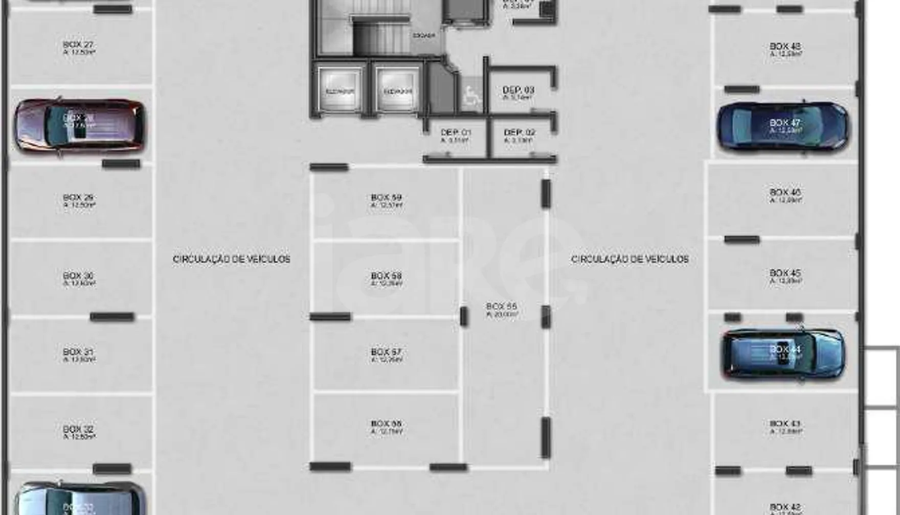 Planta — Pavimento garagem 1
