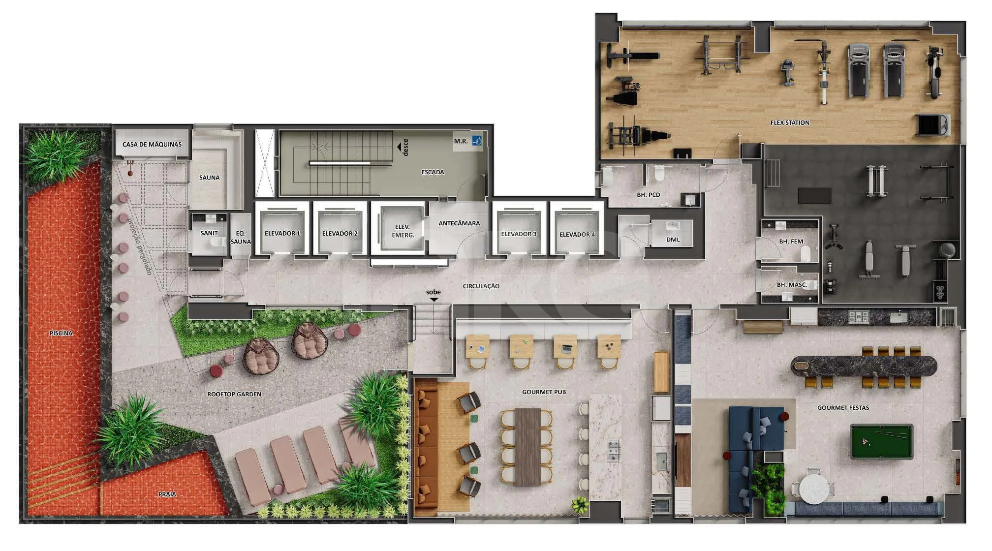 Planta — Pavimento rooftop