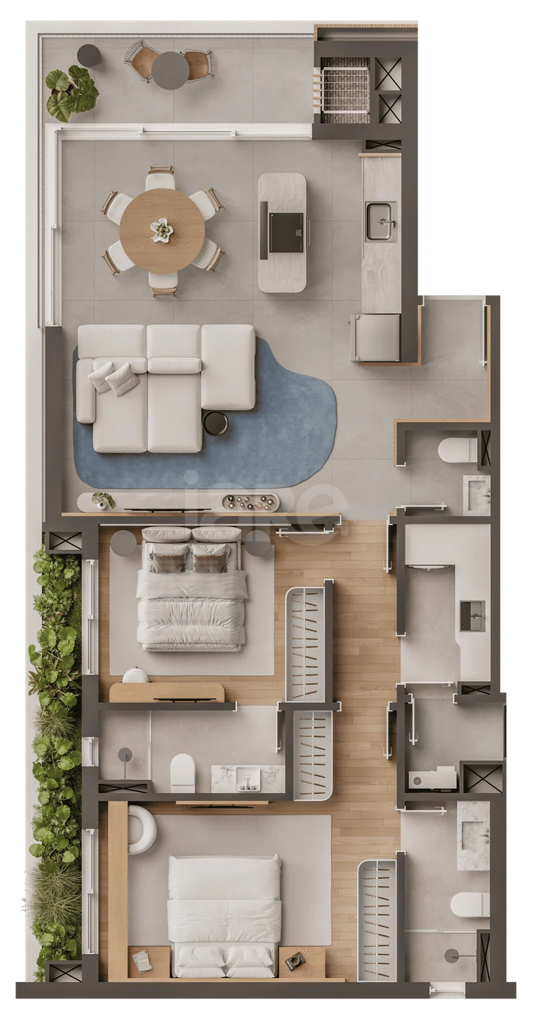 Planta — Apartamento 93,5 m²