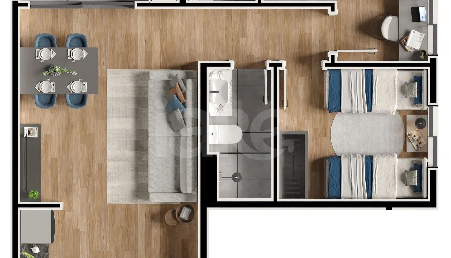 Planta — Apartamento 65,06 m²
